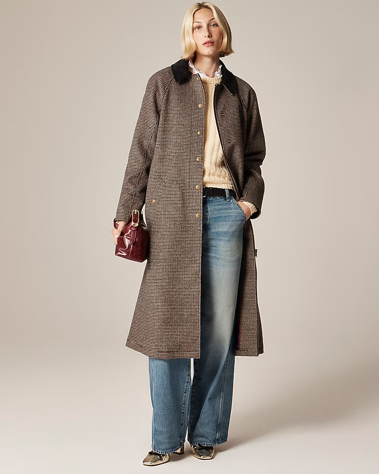 Long Barn Jacket™ in houndstooth wool blend | J. Crew US