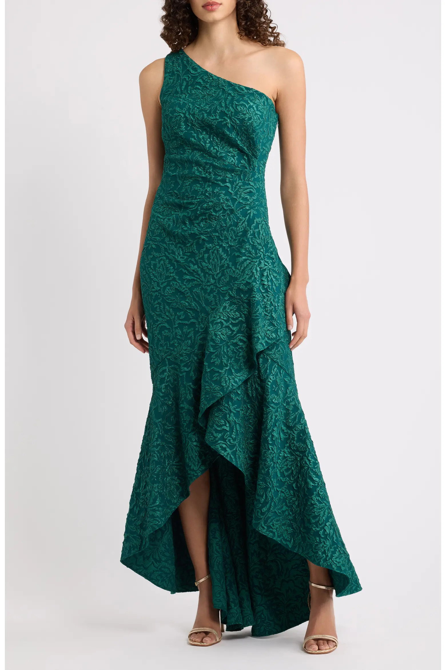 Eliza J Ruffle Lace One-Shoulder Gown (Women) | Nordstrom | Nordstrom