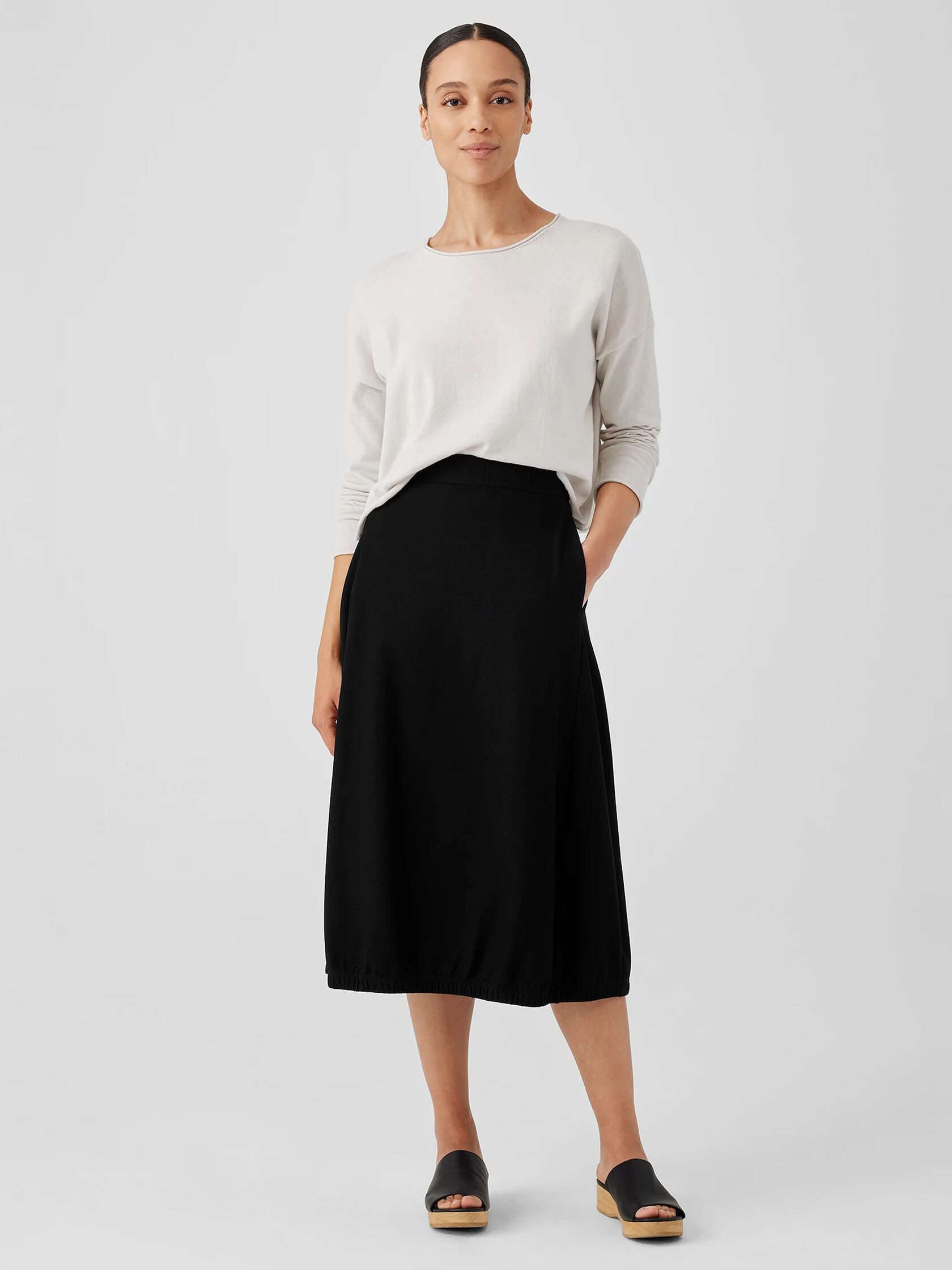 Washable Stretch Crepe Lantern Skirt | Eileen Fisher