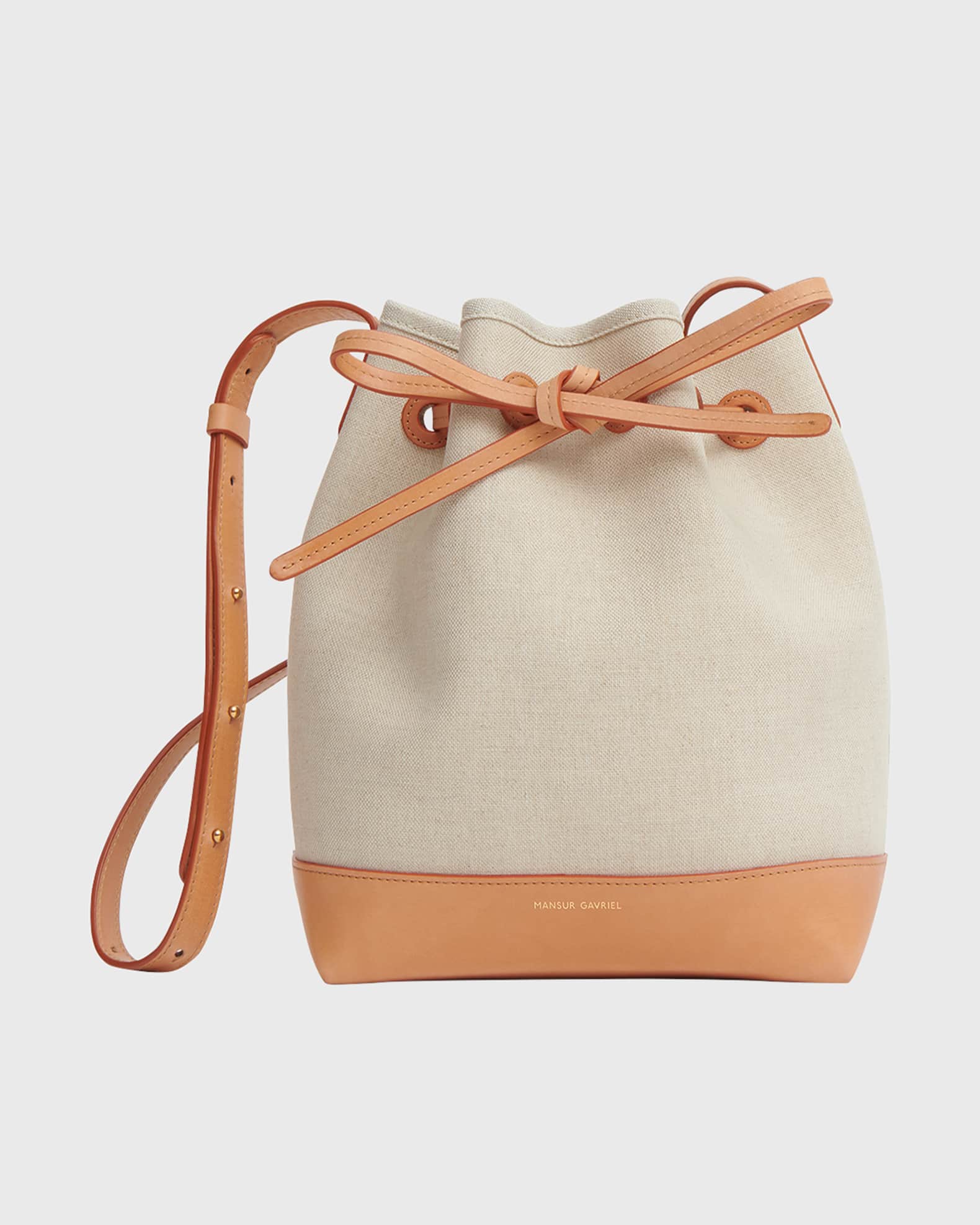 Mini Drawstring Canvas Bucket Bag | Neiman Marcus