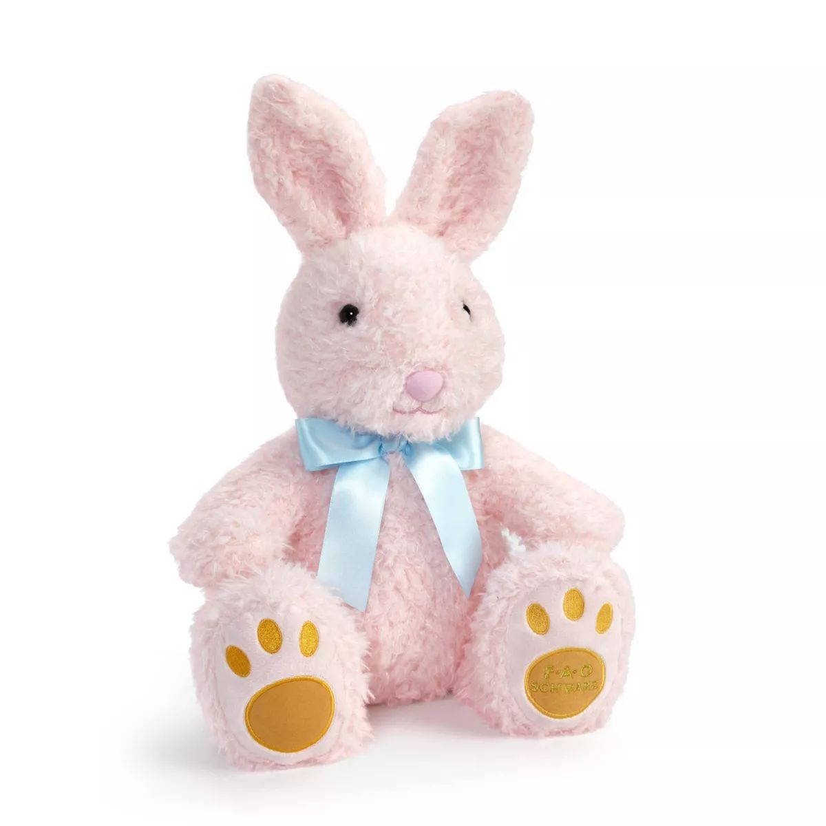 FAO Schwarz 12" Pink Bunny with Orange Footpad Toy Plush | Target