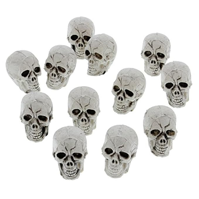 Halloween Haunters 12 Piece Bag 2" Mini Skulls Haunted House Party Prop Decorations - Scary Plastic  | Amazon (US)