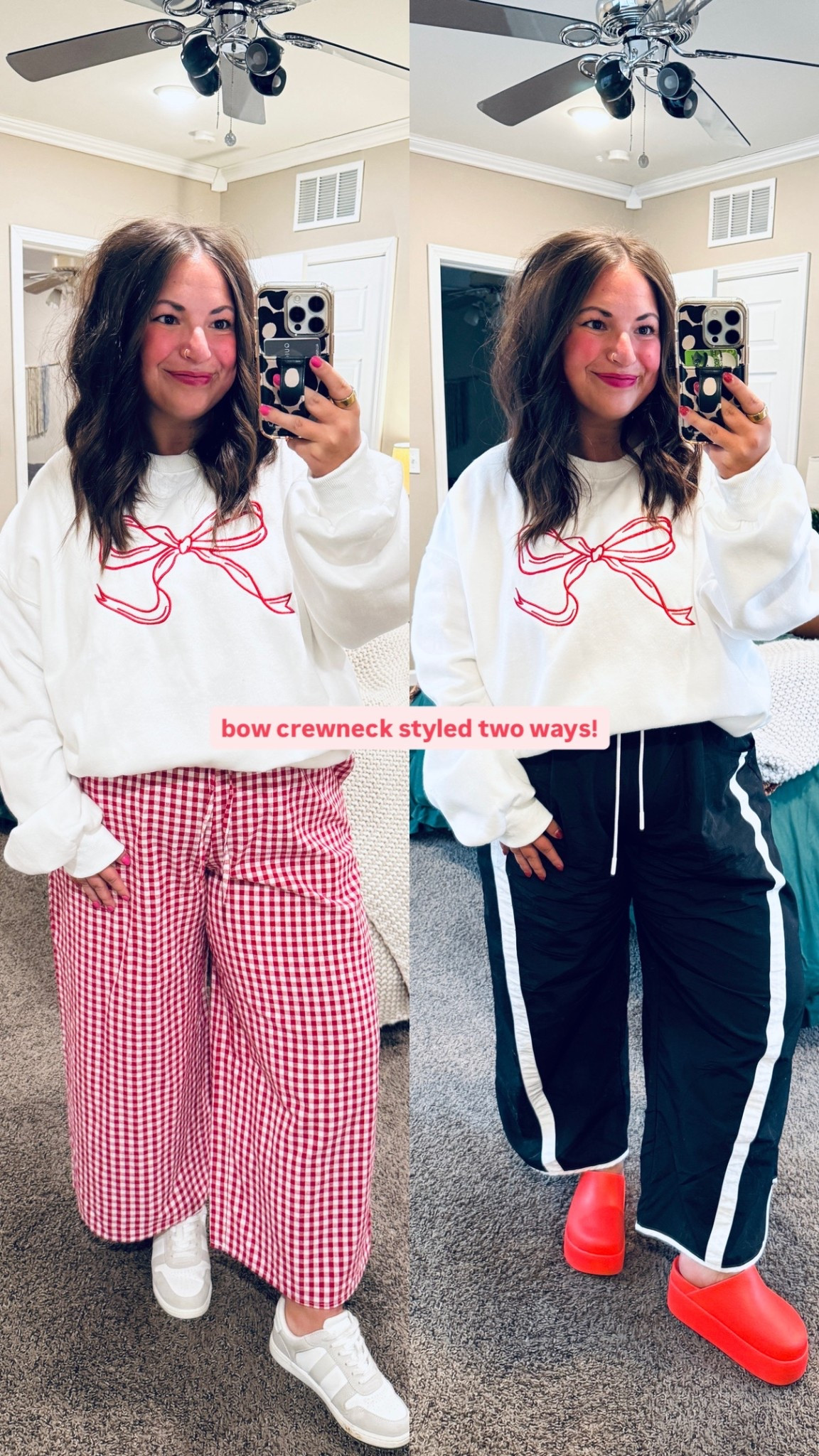 bow crewneck styled two ways!

#LTKOver40 #LTKMidsize #LTKootd