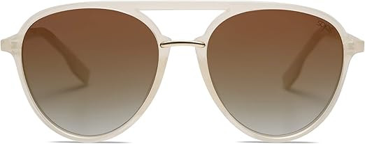 SOJOS Retro Aviator Polarized Sunglasses for Women Men Double Bridge Ladies Shades | Amazon (US)