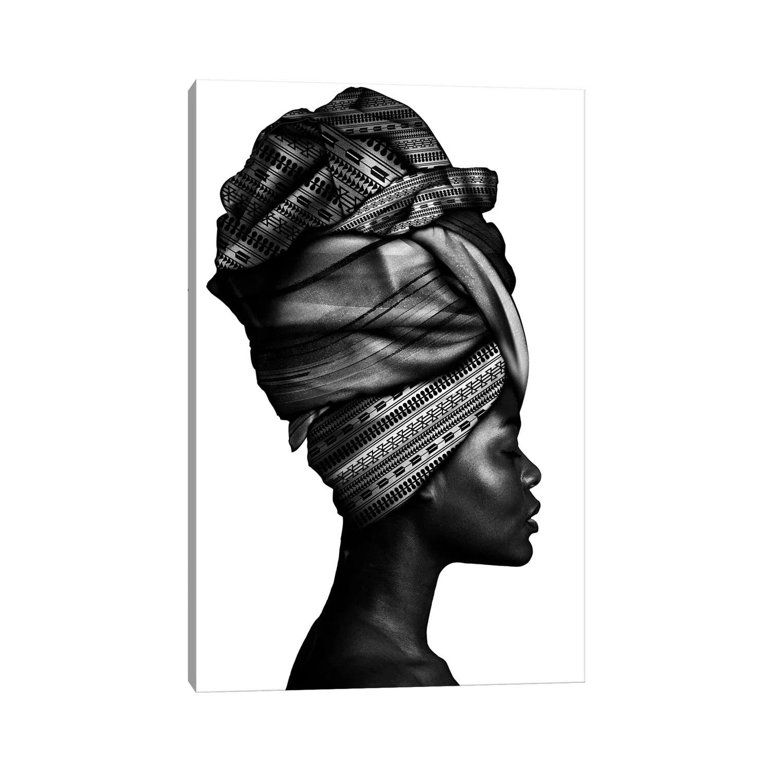 African Woman In Black And White by Danilo De Alexandria - Wrapped Canvas Gallery-Wrapped Canvas Giclée | Wayfair North America