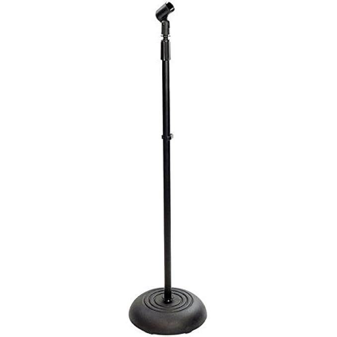 Pyle Compact Base Black Microphone Stand - Mic Holder Adjustable Height from 33.5" to 60.24'' High w | Amazon (US)