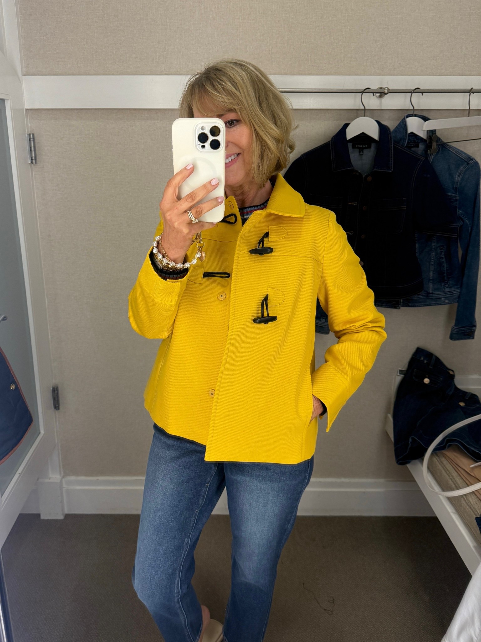 25% off yellow swing jacket and jeans!

#LTKSaleAlert #LTKOver40 #LTKSeasonal