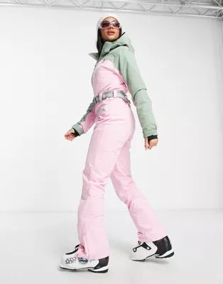 Protest Showy ski suit in pink and green color block | ASOS (Global)