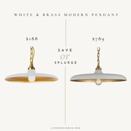 White and brass modern pendant. Hanging pendant. Ceiling light. Wide dome pendant. Kitchen pendant. 

#LTKSeasonal #LTKHome #LTKSaleAlert
