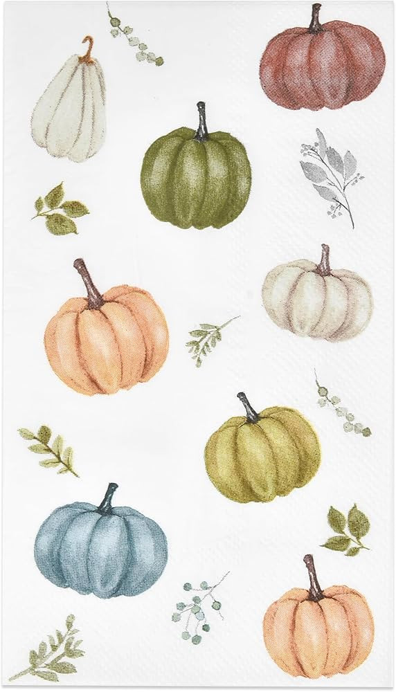 100 Thanksgiving Fall Guest Napkins Disposable Harvest Pumpkins Hand Paper Towels Autumn Pumpkin ... | Amazon (US)