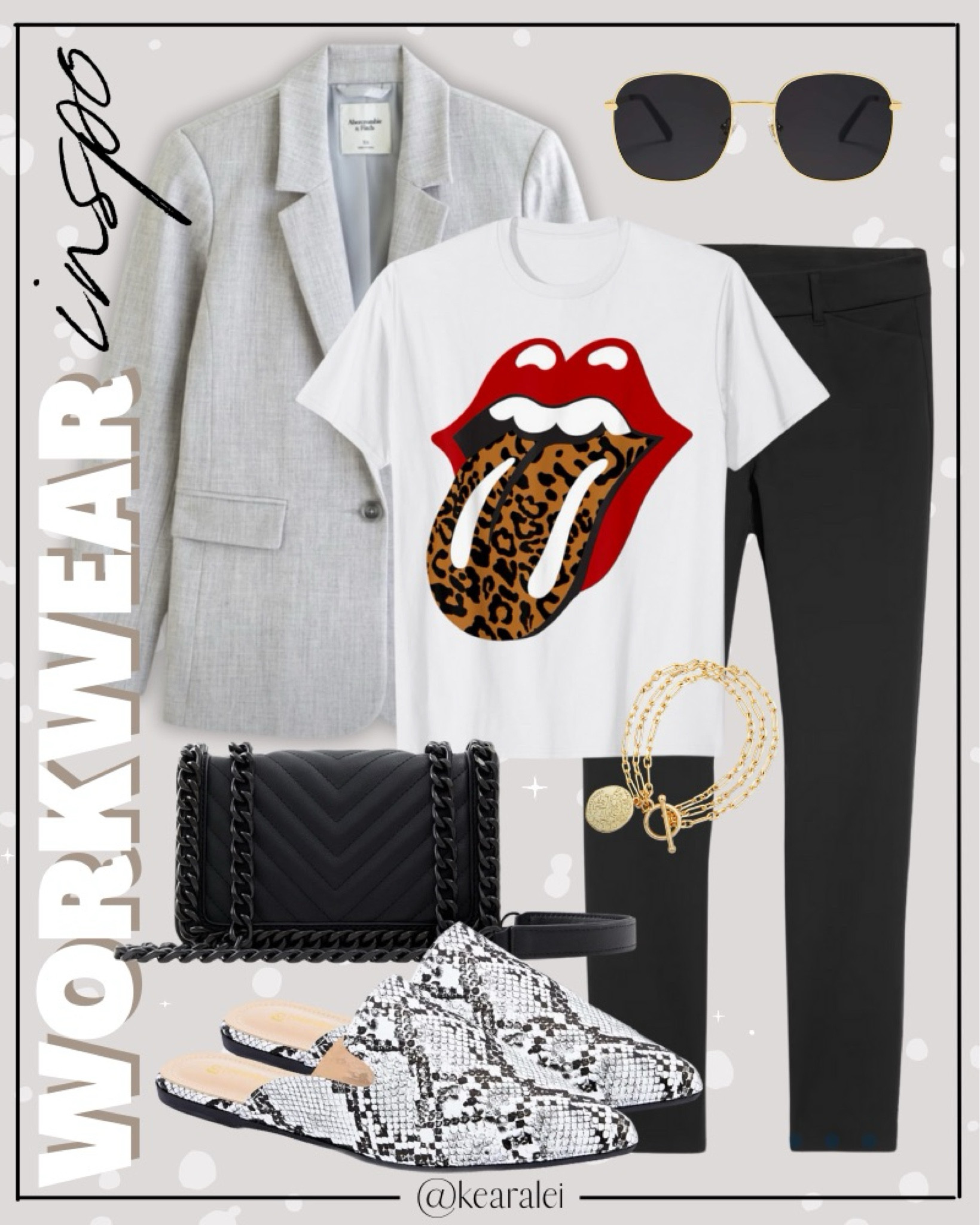 Work outfits teacher outfits casual workwear outfit Amazon fashion light grey gray sweater knit cardigan blazer with Rolling Stones graphic T-shirt band tee lips tongue and black skinny work pants Ponte pants Express  with snakeskin mules shoes flats with black purse chain strap quay black aviator sunglasses  || budget friendly fashion style affordable fashion looks for less Amazon Madewell Nordstrom forever21 express loft #workwear #workoutfit #workoutfits #teacheroutfits #teacher #teacheroutfit #affordable #budget #outfitideas #cuteoutfit
.
.
.

teacher outfits, business casual, Work blazers, Work Wear, workwear, casual outfits, neutrals, street style, Midi skirt, Maxi Dress, Swimsuit, Bikini, Travel, skinny Jeans, Puffer Jackets, Concert Outfits, Cocktail Dresses, Sweater dress, Sweaters, cardigans Fleece Pullovers, hoodies, button-downs, Oversized Sweatshirts, Jeans, High Waisted Leggings, dresses, joggers, fall Fashion, winter fashion, leather jacket, Sherpa jackets, Deals, shacket, Plaid Shirt Jackets, lounge set, Date Night Outfits, Vacation outfits, Mom jeans, shorts, sunglasses, Romper, jumpsuit, Stanley cup tumbler, boots booties take over the knee, ankle boots, Chelsea boots, combat boots, pointed toe, chunky sole, heel, sneakers, slip on shoes, Nike, adidas, vans, dr. marten’s, ugg slippers, golden goose, sandals, high heels, loafers Birkenstocks, Target, Abercrombie and fitch, Amazon, Shein, Nordstrom, H&M, forever 21, forever21, Walmart, asos, Nordstrom rack, Nike, adidas, Vans, Quay, Tarte, Sephora


#LTKWorkwear #LTKSeasonal #LTKStyleTip