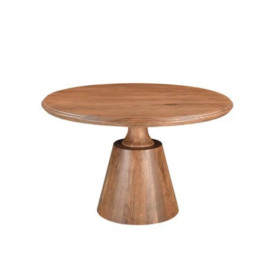48" Natural Wood Pedestal Base Round Top Dining Table | Wayfair North America