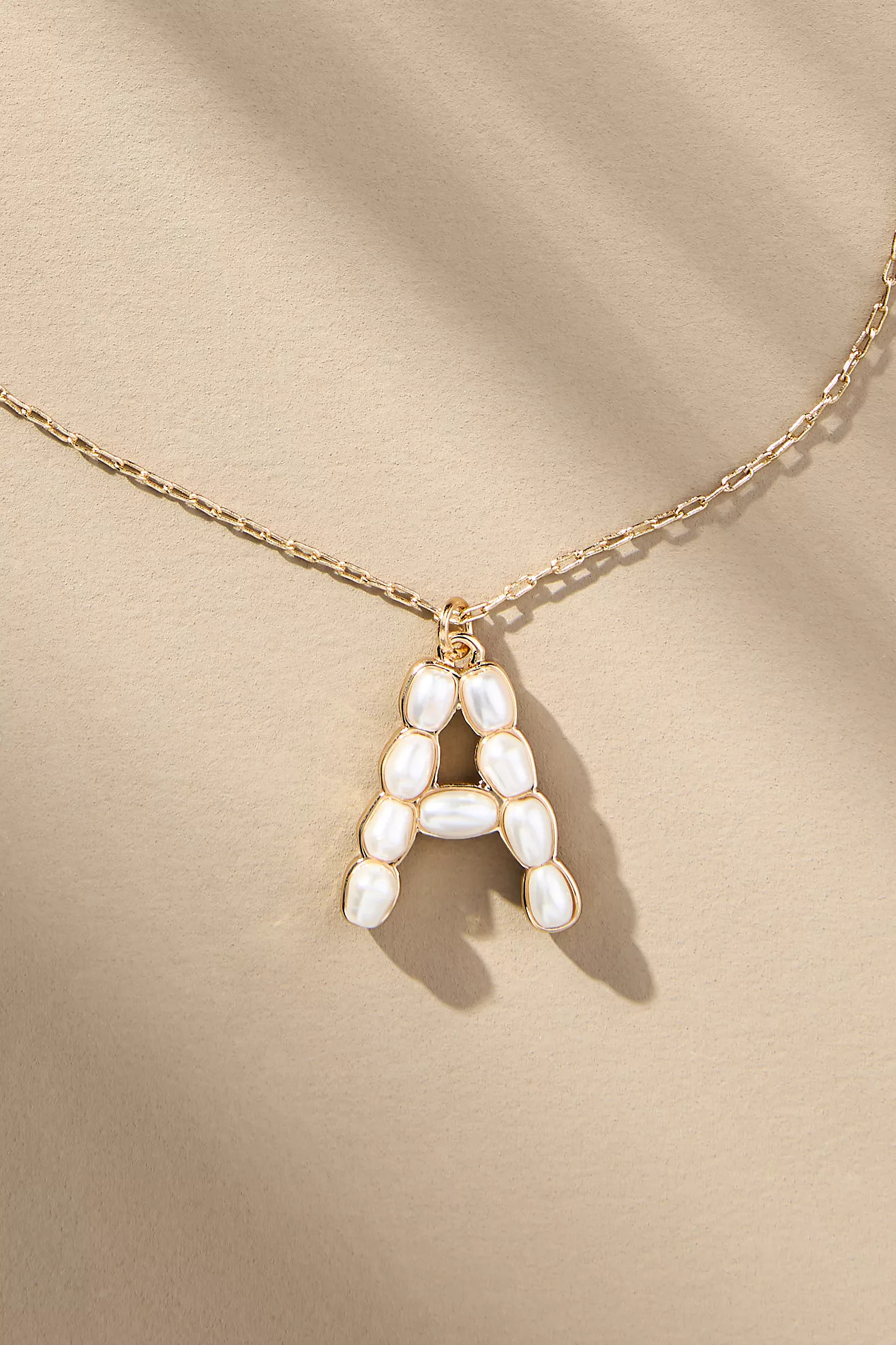 Pearl Monogram Chain Necklace | Anthropologie (US)