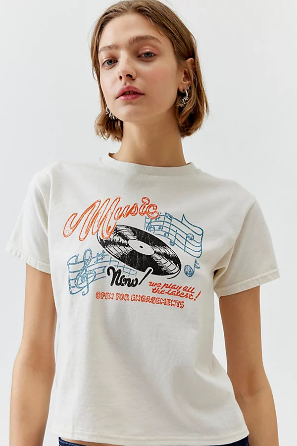 New Music Record Baby Tee | Urban Outfitters (US and RoW)