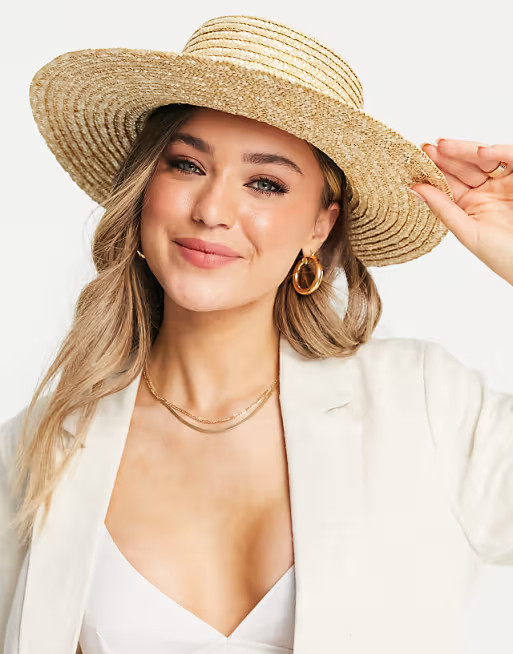 South Beach Exclusive straw boater hat with black ribbon | ASOS | ASOS (Global)