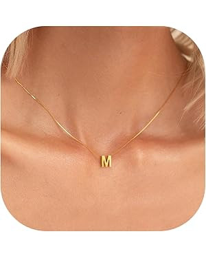 Initial Necklaces for Women - Dainty 18K Gold Plated Initial Necklace Tiny A-Z Pendant Name Neckl... | Amazon (US)