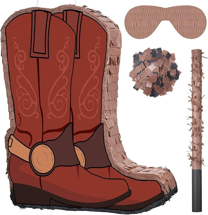 15.7 Inch Western Cowboy Boots Pinata Western Cowboy Party Favors Cowboy Theme Birthday Party Dec... | Amazon (US)