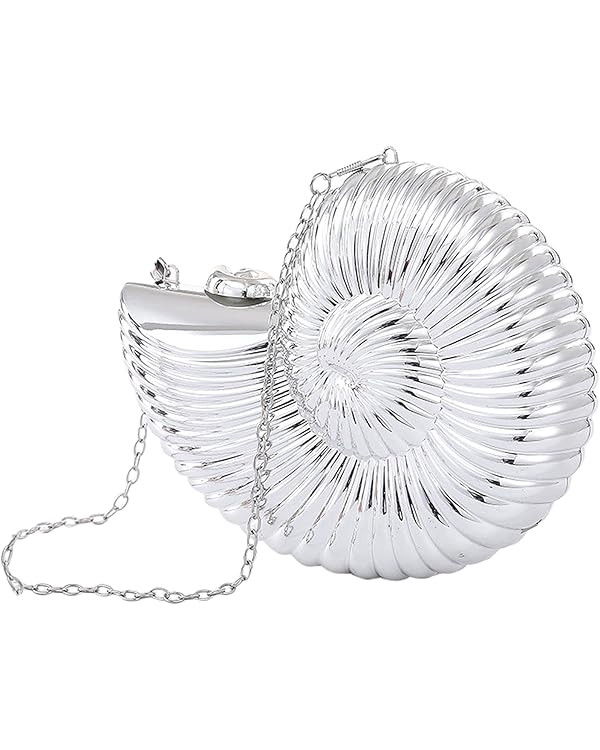 QZUnique Conch/Shell Shoulder Handbag Novelty Chain Strap Purse Acrylic Fashion Crossbody Evening... | Amazon (US)