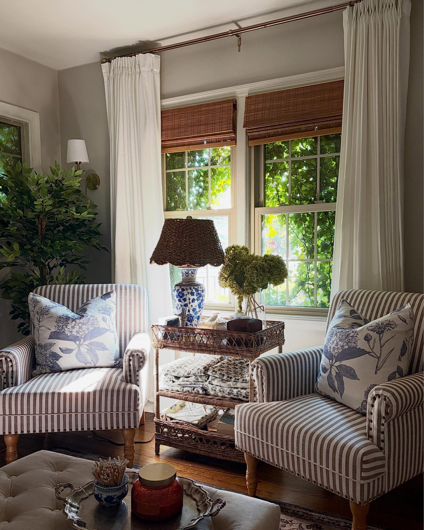 For this room I channeled Nancy Meyer’s. It’s a little bit “Something’s Gotta Give” and a dash of “The Holiday.” When I look at our home as a whole I see glimmers of her style throughout. I’ve been waiting to redesign our living room since April and she’s finally perfect. This is the culmination of ten years of hard work. Years of designing, painting, repainting, saving, and becoming have blossomed into our beautiful home and I couldn’t be more proud. Coming home to a beautiful environment is not what I love most about my life, but it’s high on the list. 

#englishcottagestyle #englishcottage #cottage #cottagecore #nancymeyers
