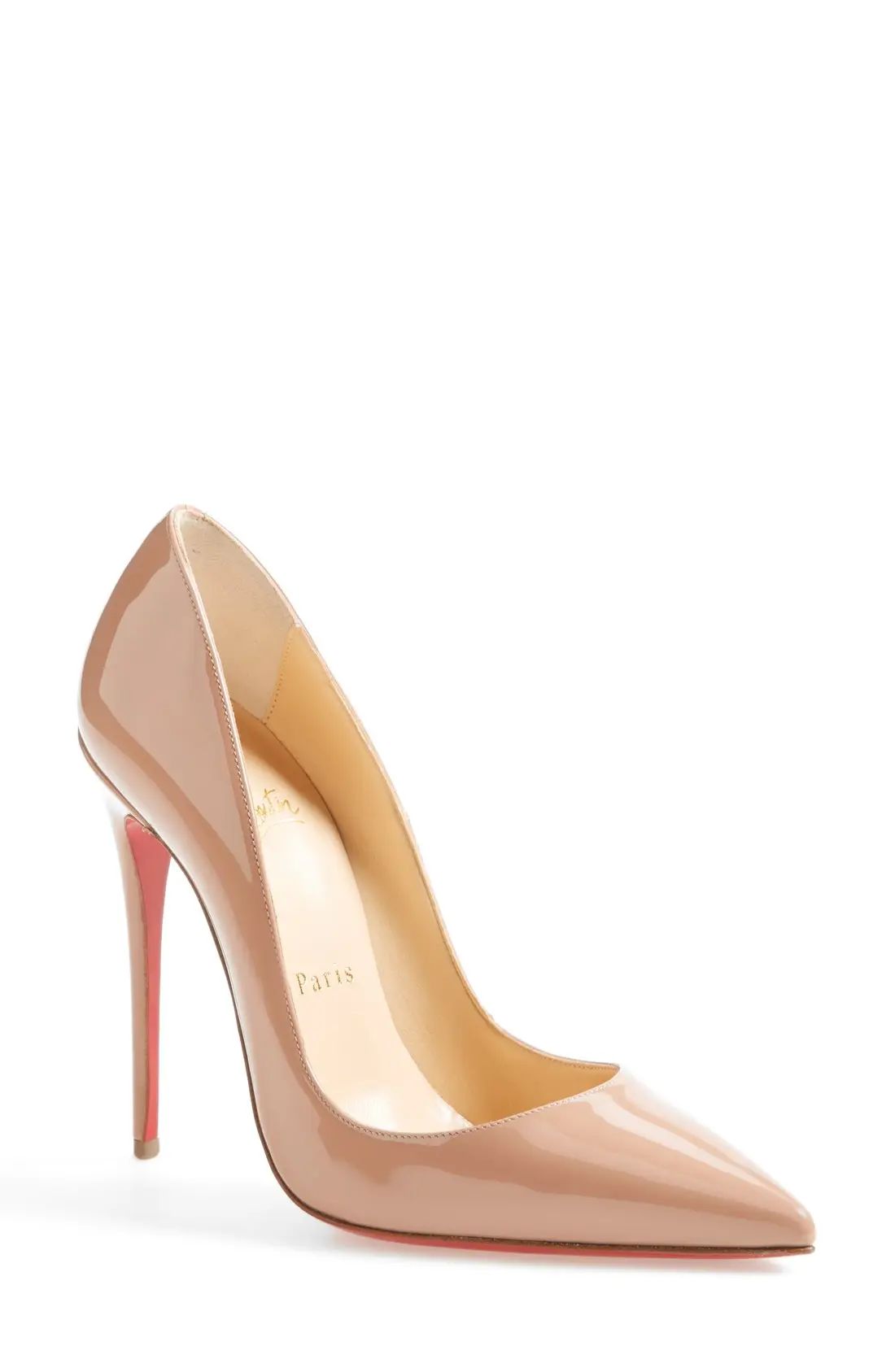 Women's Christian Louboutin So Kate Pointed Toe Pump, Size 5US - Beige | Nordstrom