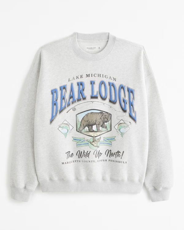 Women's Bear Lodge Graphic Crew Sweatshirt | Women's Tops | Abercrombie.com | Abercrombie & Fitch (US)
