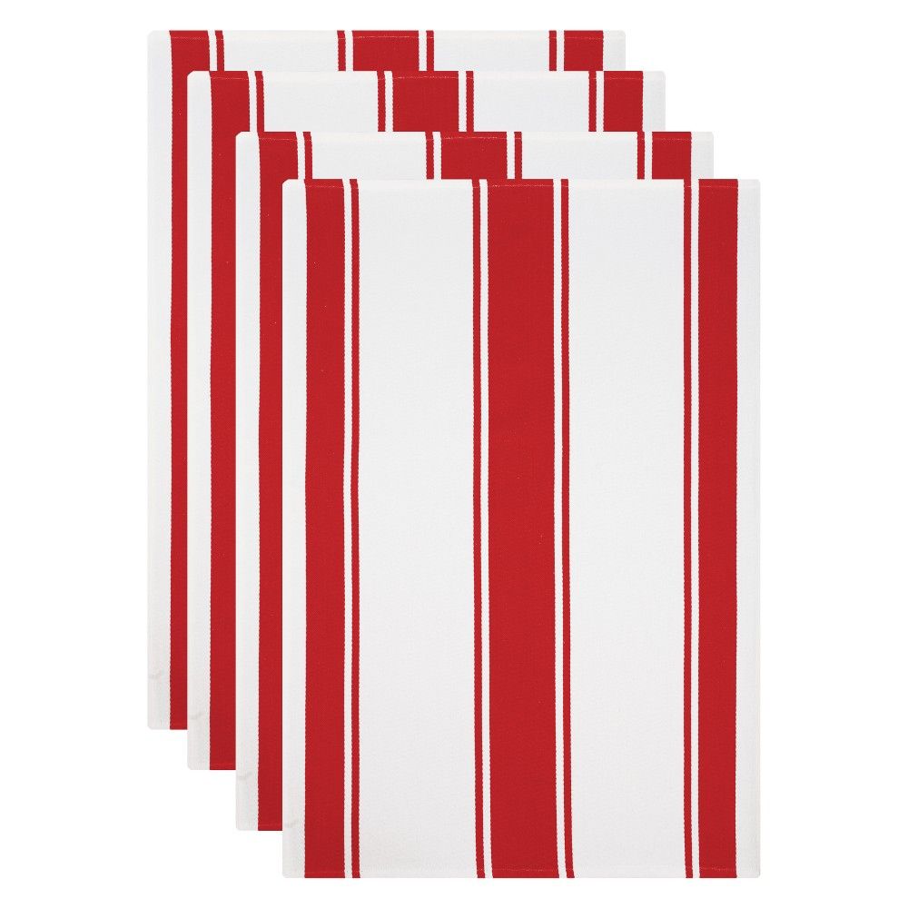 Kitchen Towel White/Red Set of 4 - Mu Kitchen | Target