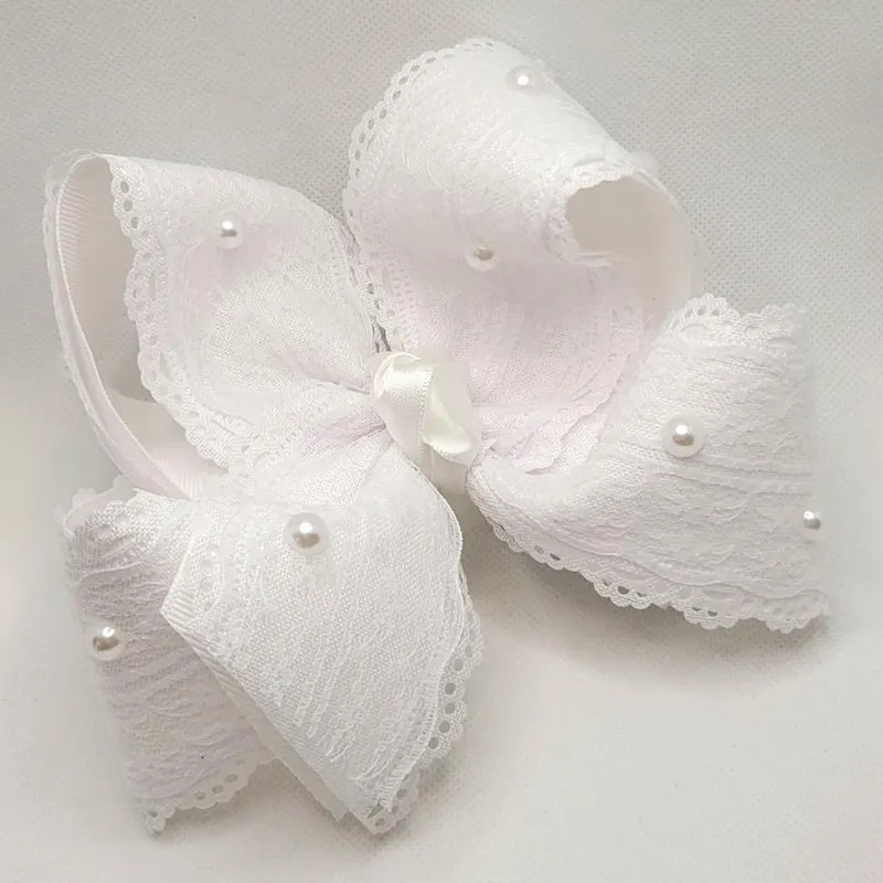 White Lace & Pearl Bow: Girly Spring/Summer Hair Accessory | Etsy (US)