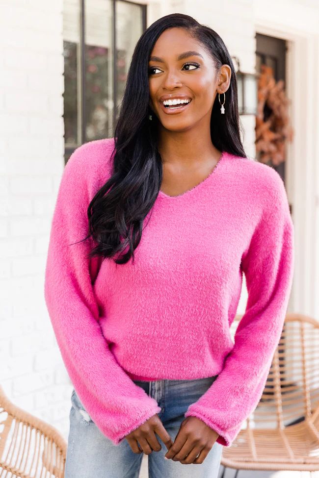 A Lucky Break Magenta Sweater | The Pink Lily Boutique