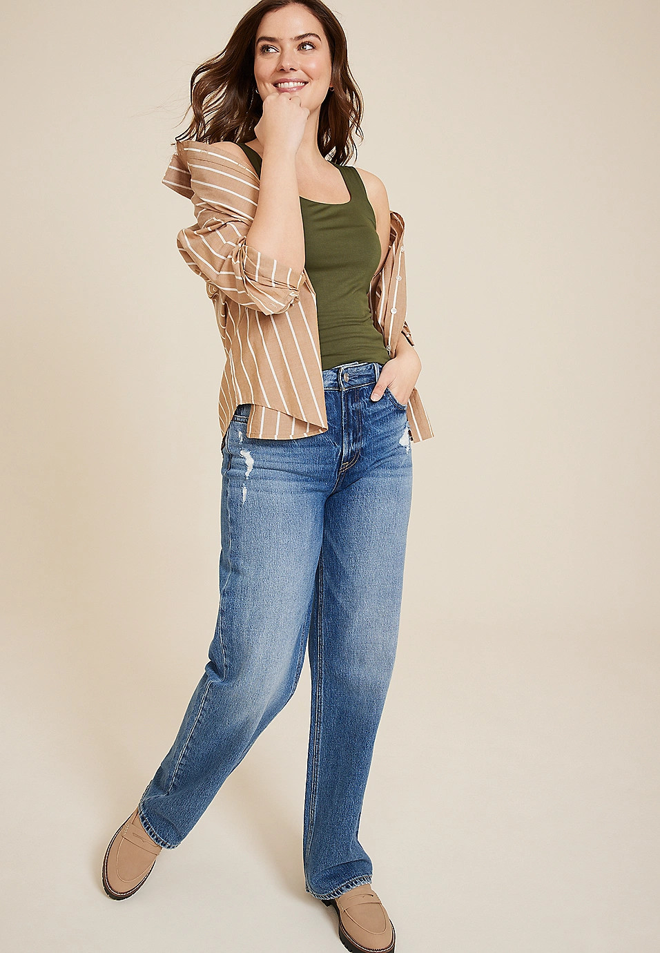 Simply Smooth Double Layer Square Neck Tank Top | Maurices