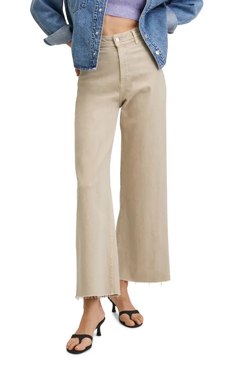 MANGO Women's High Waist Raw Hem Culotte Jeans | Nordstrom | Nordstrom