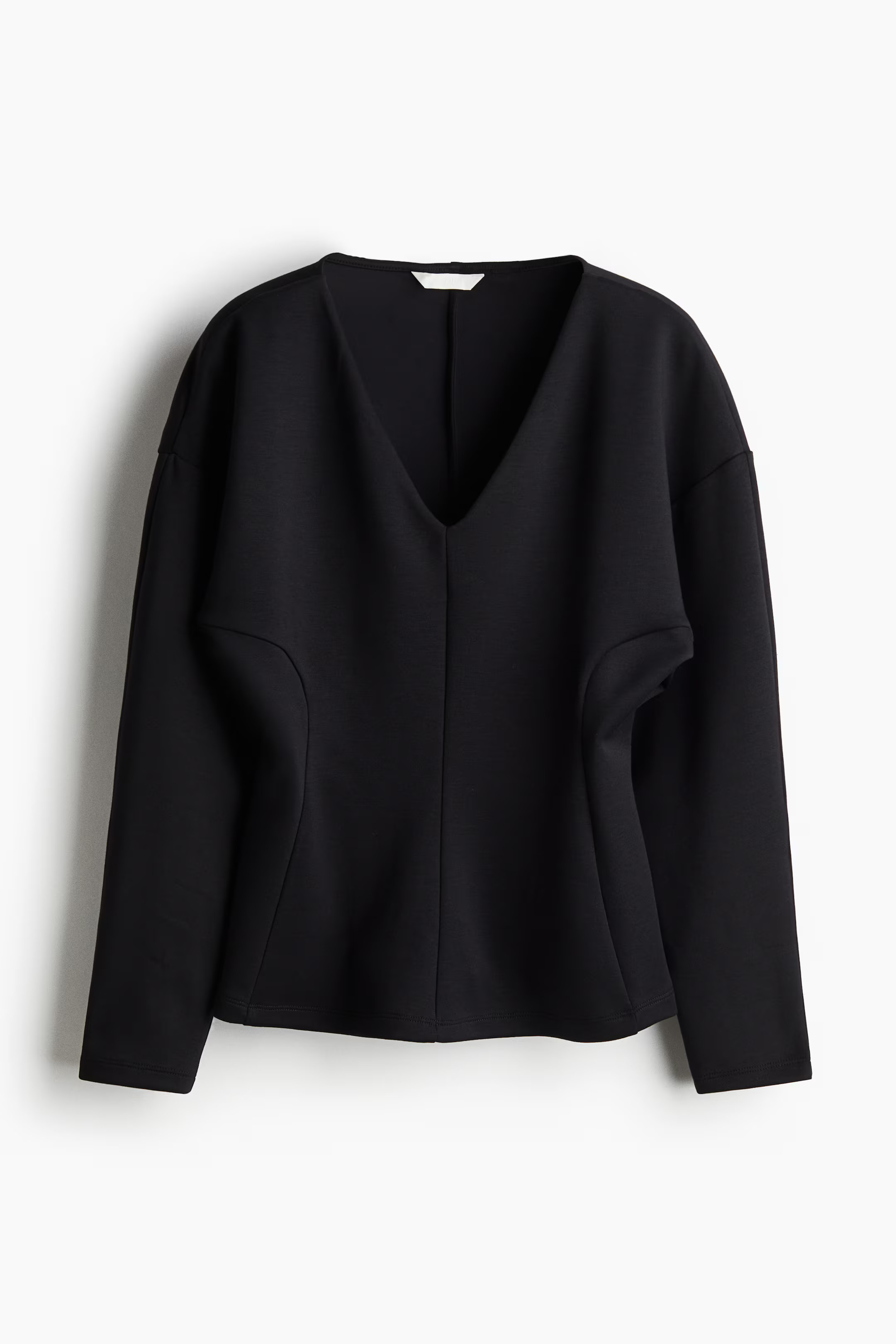 Waisted scuba top - White - Ladies | H&M GB | H&M (UK, MY, IN, SG, PH, TW, HK)