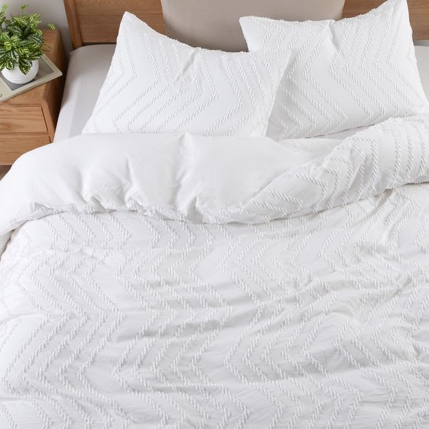 Peace Nest Clipped Jacquard Geometric Duvet Cover & Pillowcase Set | Target
