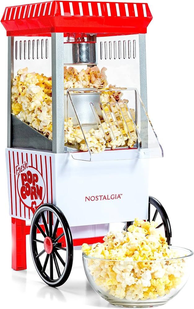 Nostalgia Popcorn Maker, 12 Cups, Hot Air Popcorn Machine with Measuring Cap, Oil Free, Vintage M... | Amazon (US)