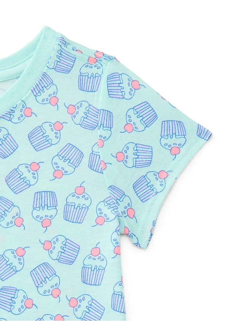 Wonder Nation Toddler Girls Tee with Short Sleeves, Sizes 18M-5T | Walmart (US)