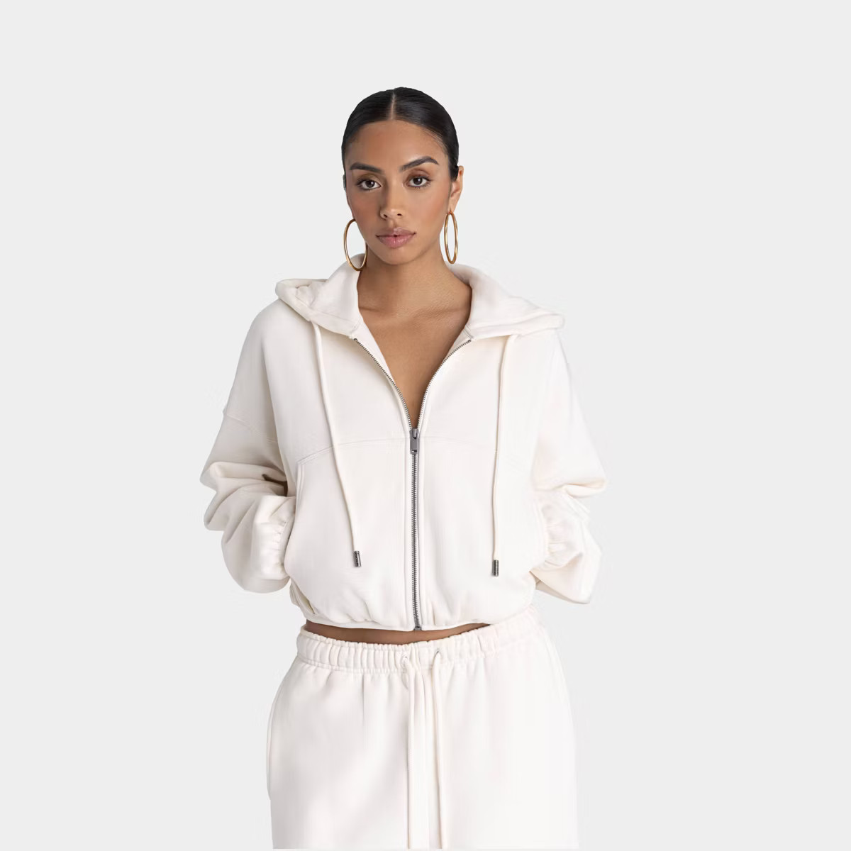 KBB by KAHLANA Women's 'The Zip-Up Hoodie' - Cream L | Target