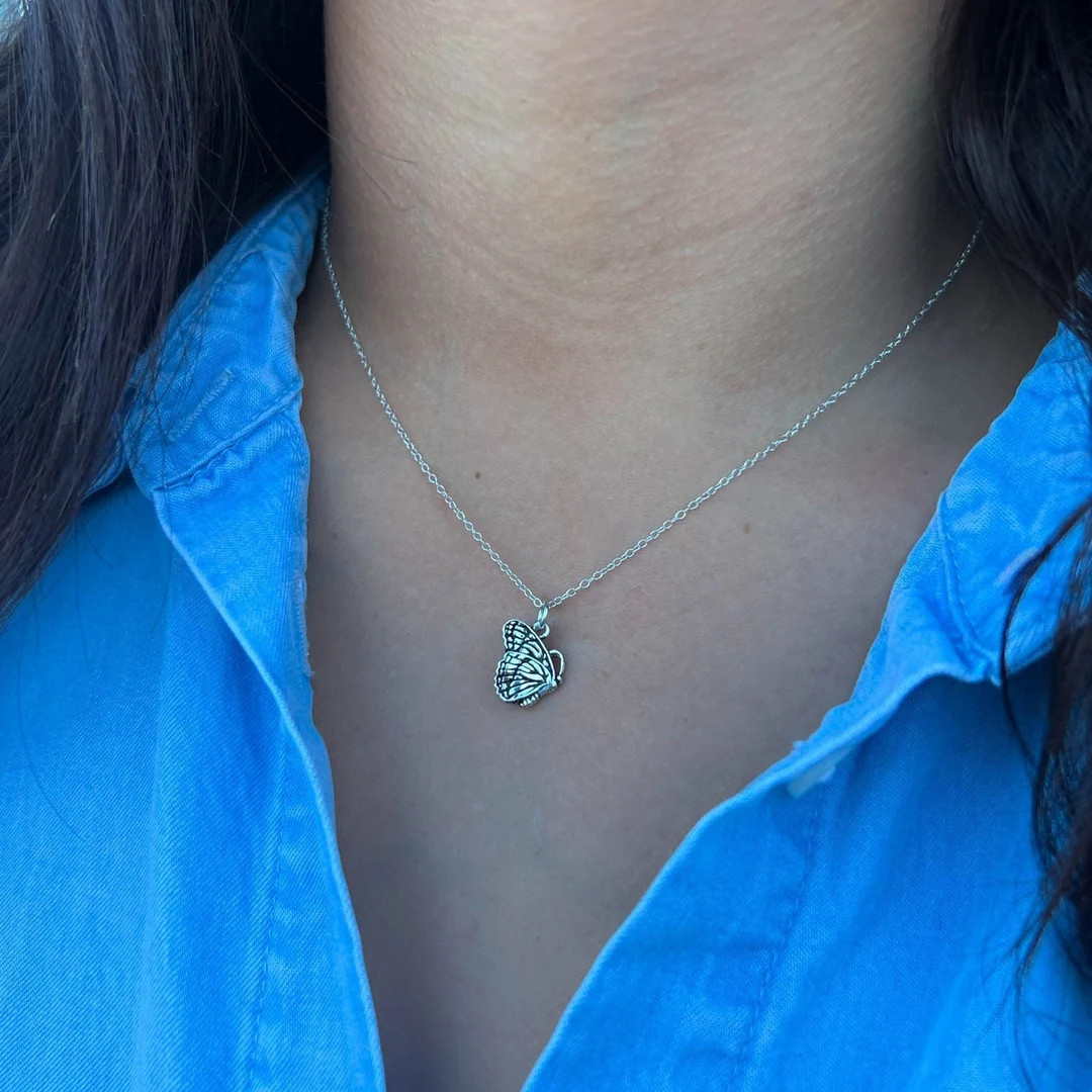 Dainty Butterfly Necklace, Sterling Silver Butterfly Jewelry, Butterfly Gift for Butterfly Lovers... | Etsy (US)