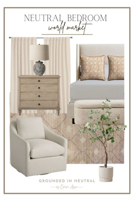 World Market natural bedroom inspo. This upholstered bed frame and curved bench are perfect for creating an inviting space. 

#LTKStyleTip #LTKHome #LTKSeasonal