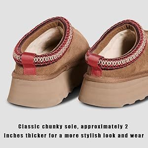 LANSGELING Platform Slippers Mini Boots for Women Fleece Lined Boots Platform Boots Anti-Slip Sno... | Amazon (US)