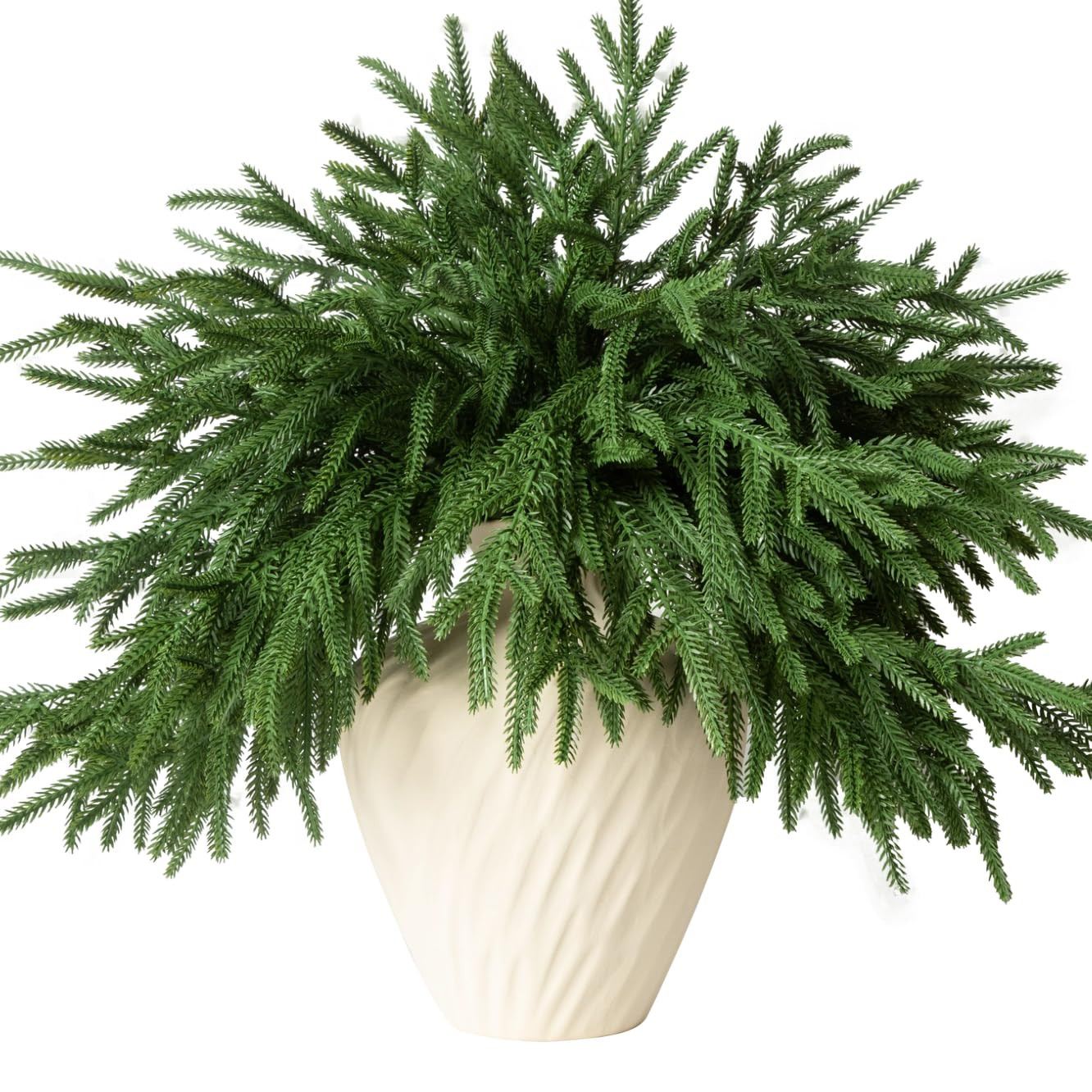 12 Pcs Artificial Norfolk Pine Branches - 18" Realistic Faux Christmas Greenery Stems Fake Evergr... | Amazon (US)