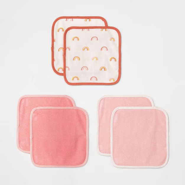 Baby Girls' 6pk  Earth & Sky Washcloth Set - Cloud Island™ Pink | Target