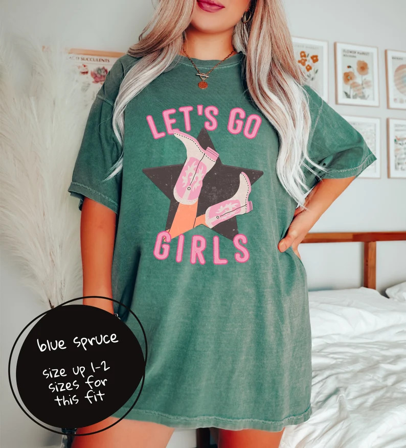 Comfort Colors Let's Go Girls Bachelorette Western Graphic T Shirt Trendy Howdy Shirt Cowgirl Boo... | Etsy (US)