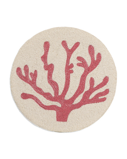 15in Round Coral Beaded Placemat | Kitchen & Dining Room | Marshalls | Marshalls