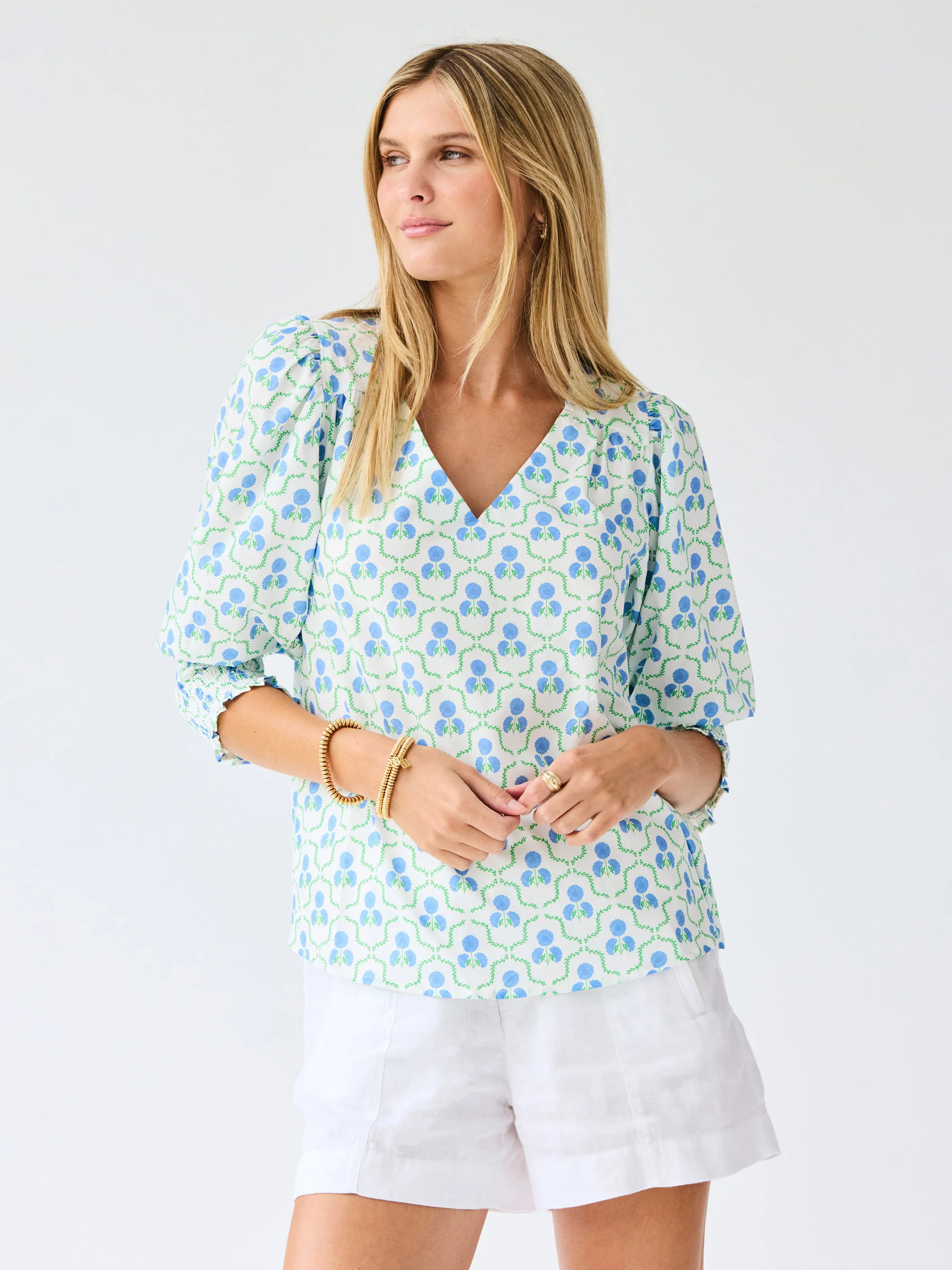 Ashlyn Top | Sweetbriar Lattice Blue | Mary Square