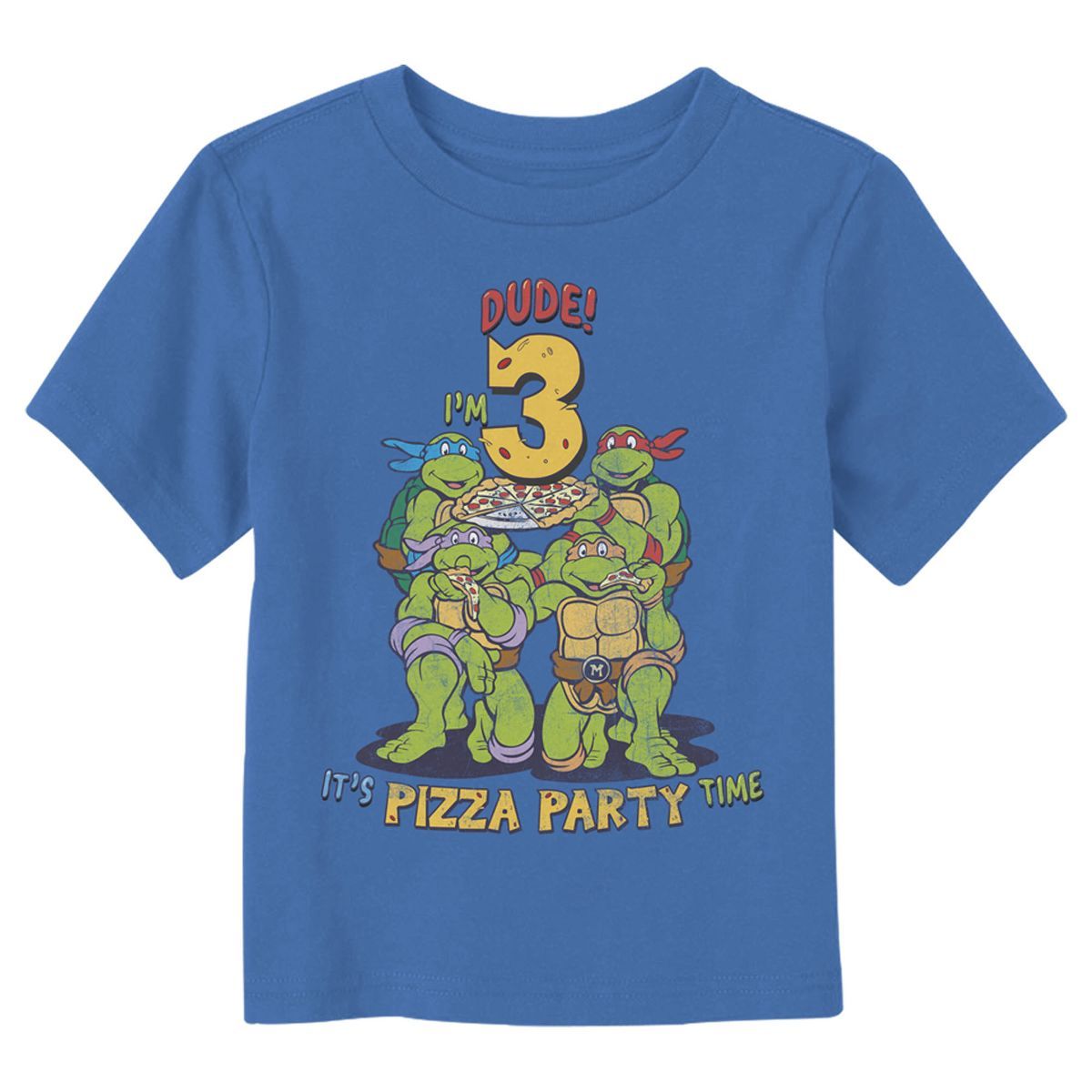 Toddler's Teenage Mutant Ninja Turtles Dude I'm 3 It's Pizza Party Time T-Shirt | Target