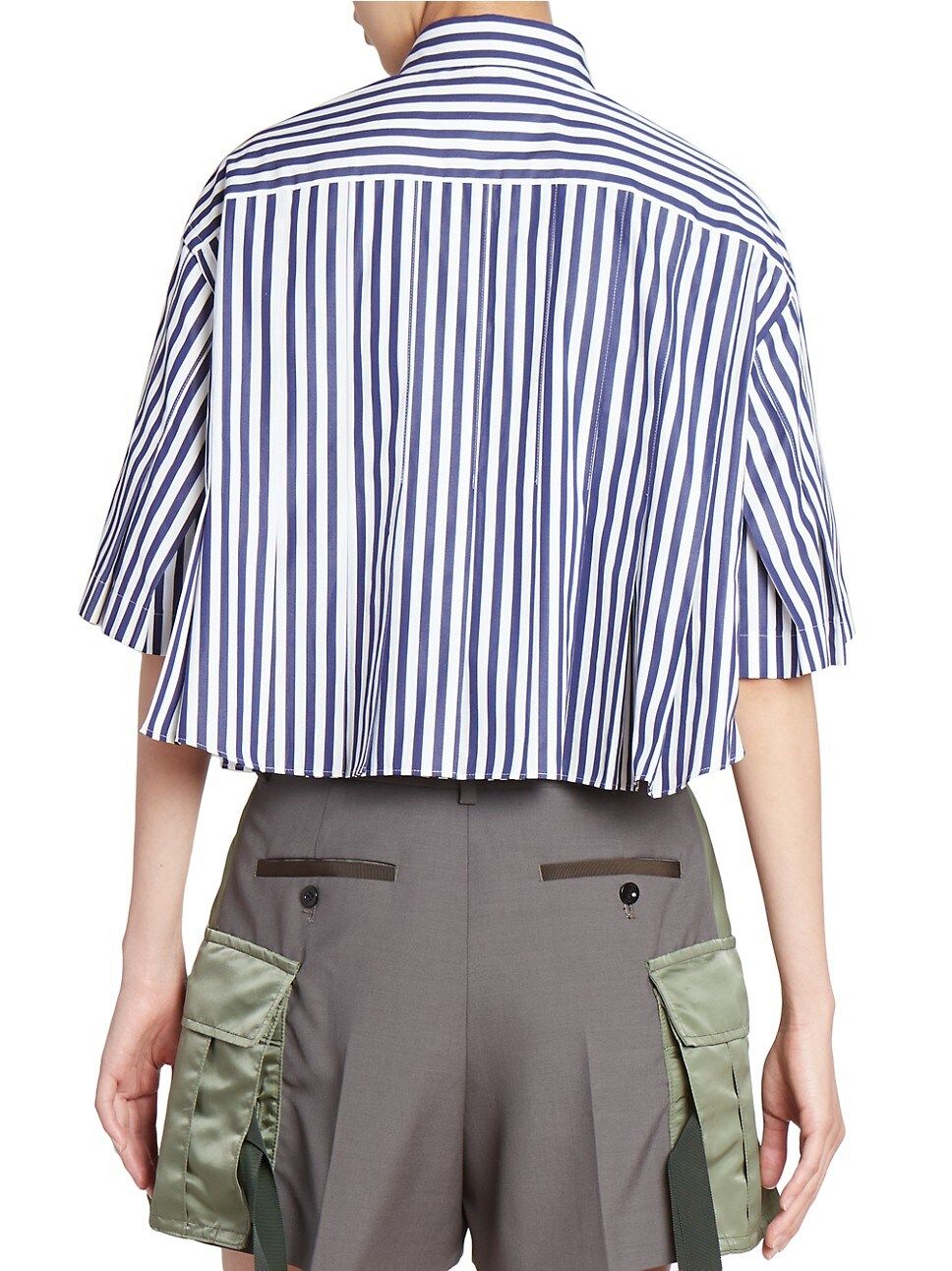 Striped Poplin Cropped Shirt | Saks Fifth Avenue