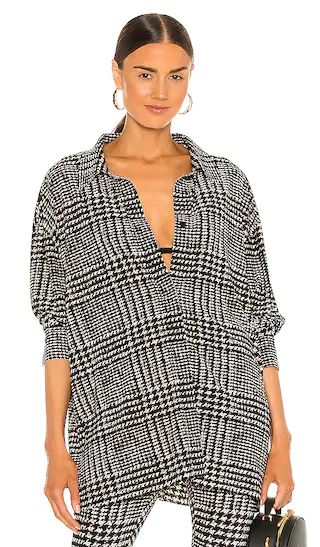 Oversized Boyfriend NK Shirt in Large Glenn Plaid Tweed | Revolve Clothing (Global)