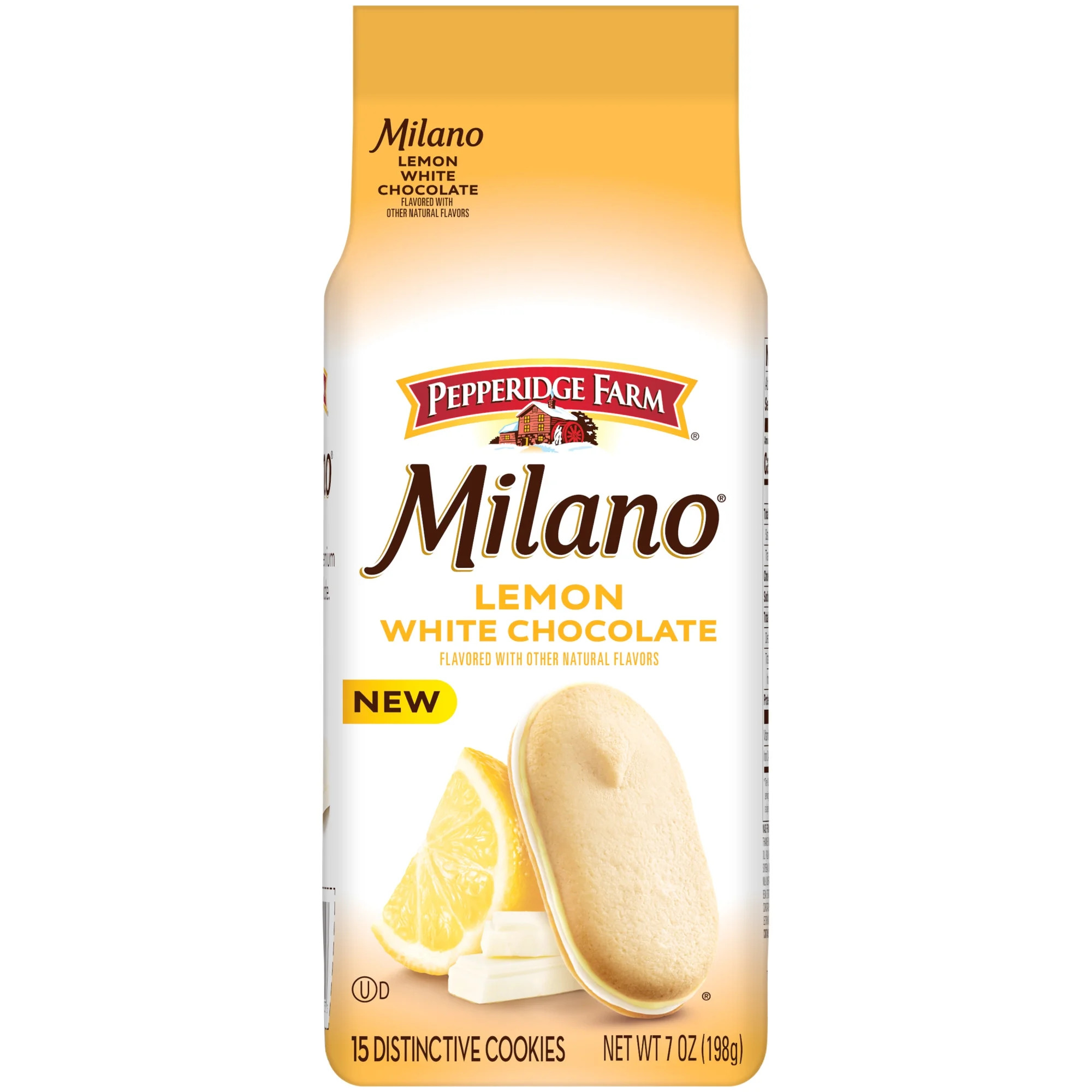 Pepperidge Farm Milano White Chocolate Lemon Flavored Cookies, 7 oz Bag - Walmart.com | Walmart (US)