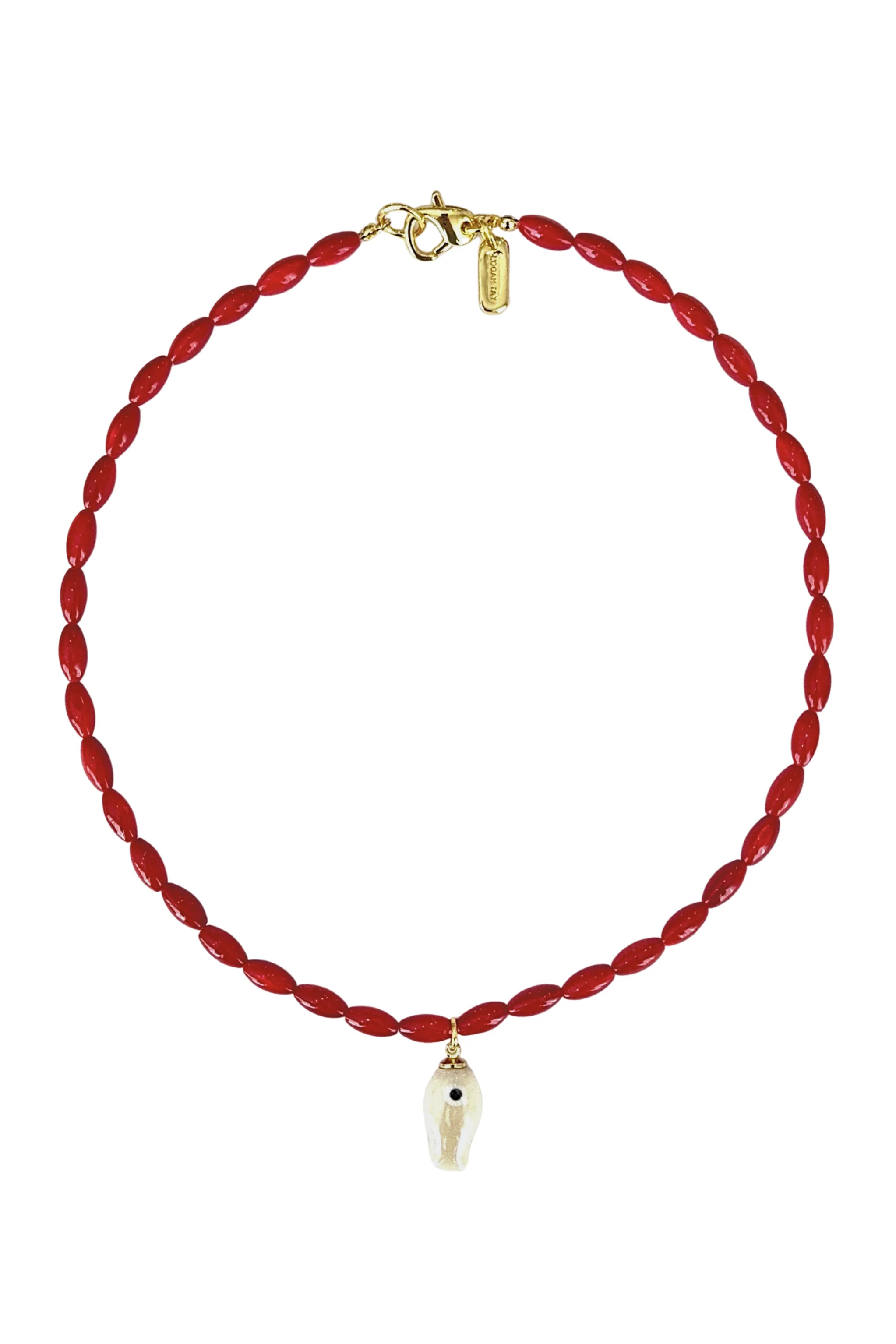 Logan Tay Beaded Fish Necklace Red | Beach Riot | Beach Riot
