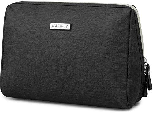 Large Makeup Bag Zipper Pouch Travel Cosmetic Organizer for Women and Girls (Large, Black) | Amazon (US)