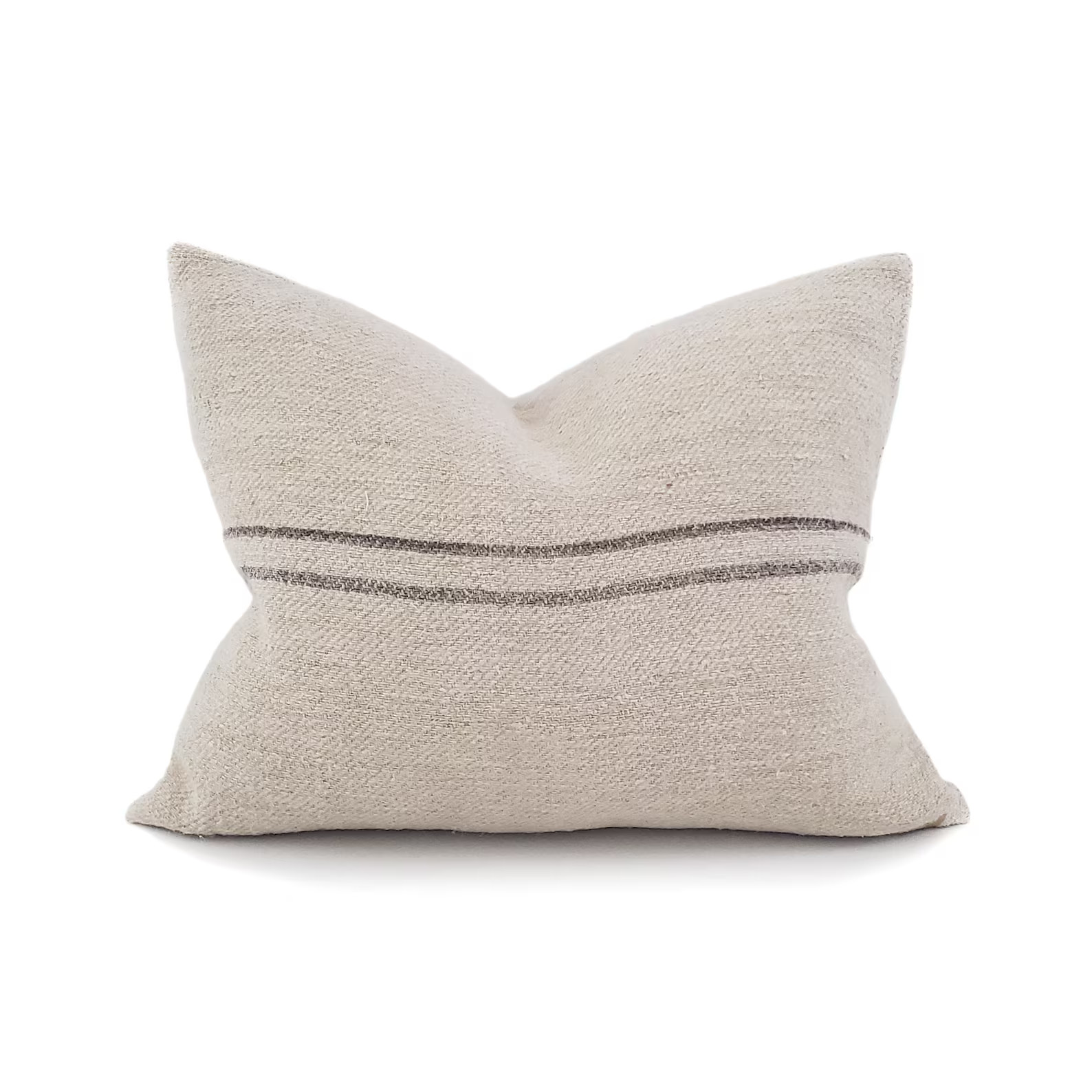 Grainsack Pillow, 1620 Charcoal Stripe Grainsack Pillow Cover, Farmhouse Pillow - Etsy | Etsy (US)